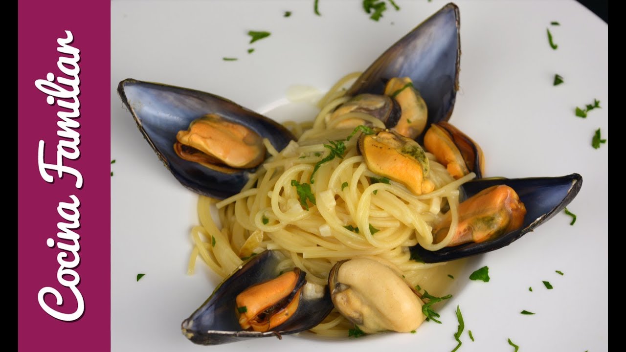 espaguetis con mejillones a la marinera