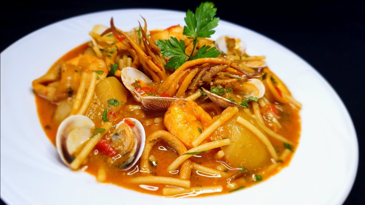 fideos a la cazuela de marisco
