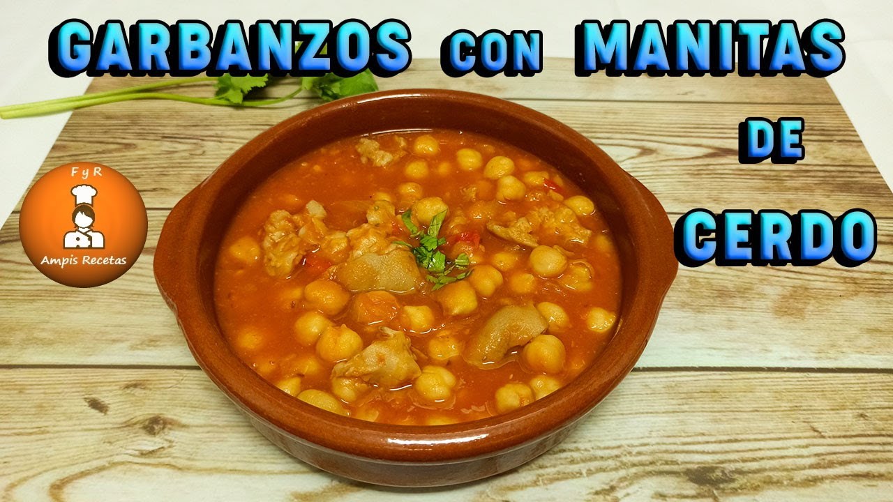 garbanzos con manitas de cerdo en olla express