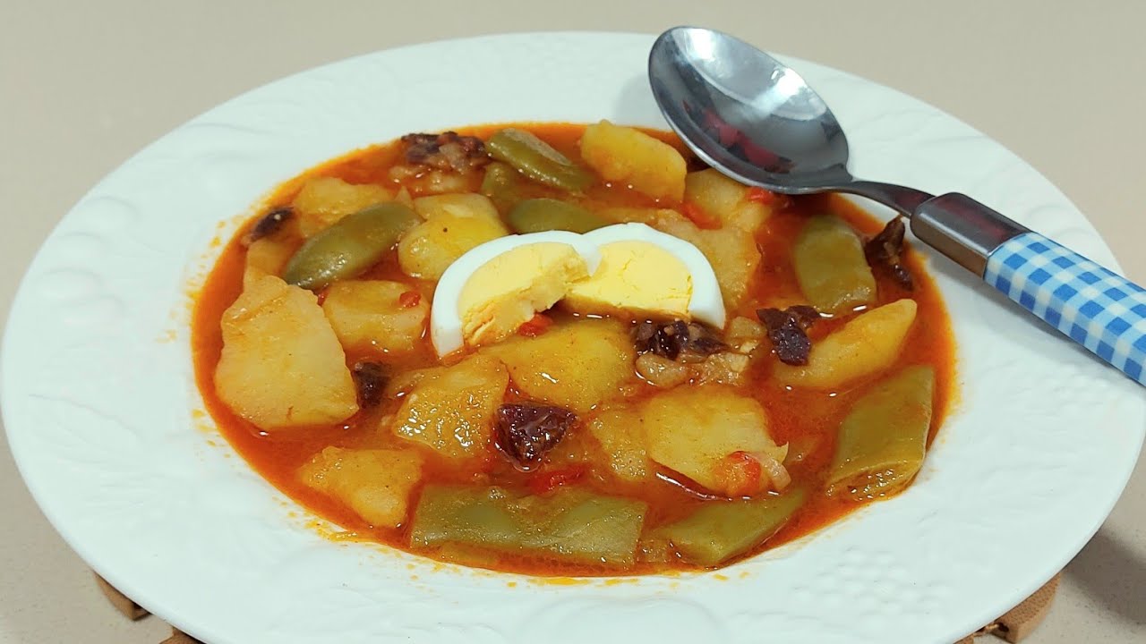guiso de patatas con judías verdes y zanahorias