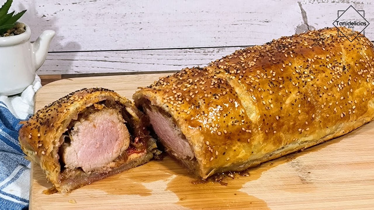 hojaldre relleno de solomillo jamon y queso