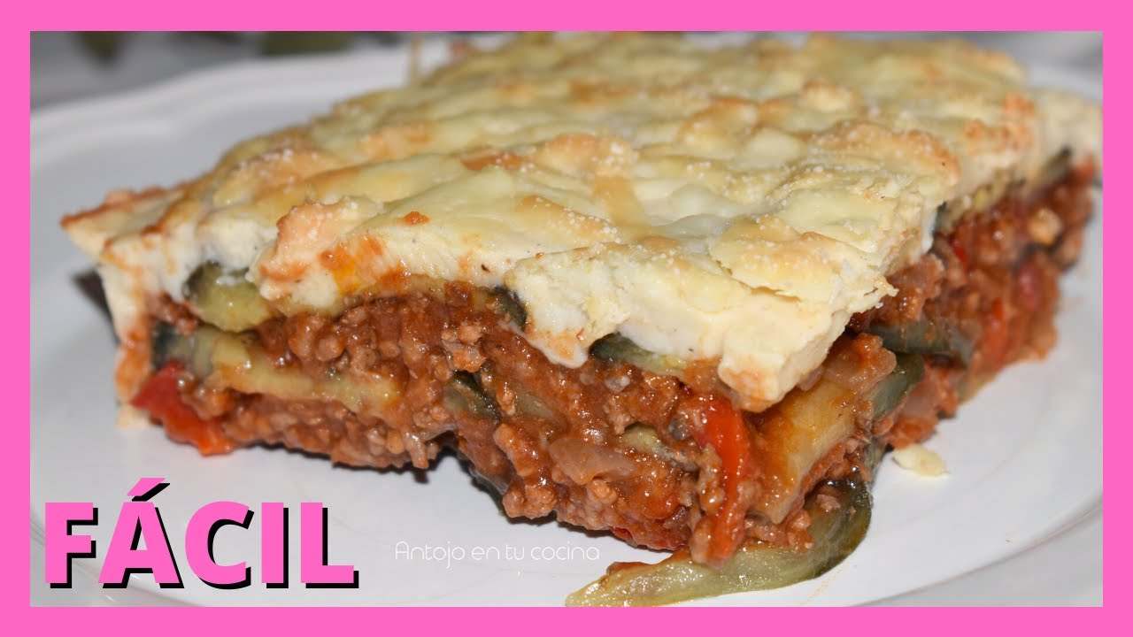 lasaña de berenjena y carne picada sin bechamel