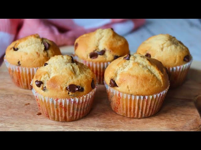 magdalenas caseras con pepitas de chocolate