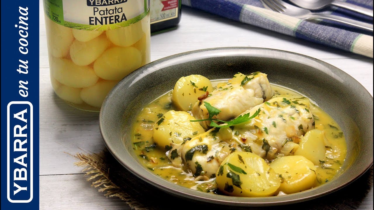 merluza en salsa verde con patatas y huevo