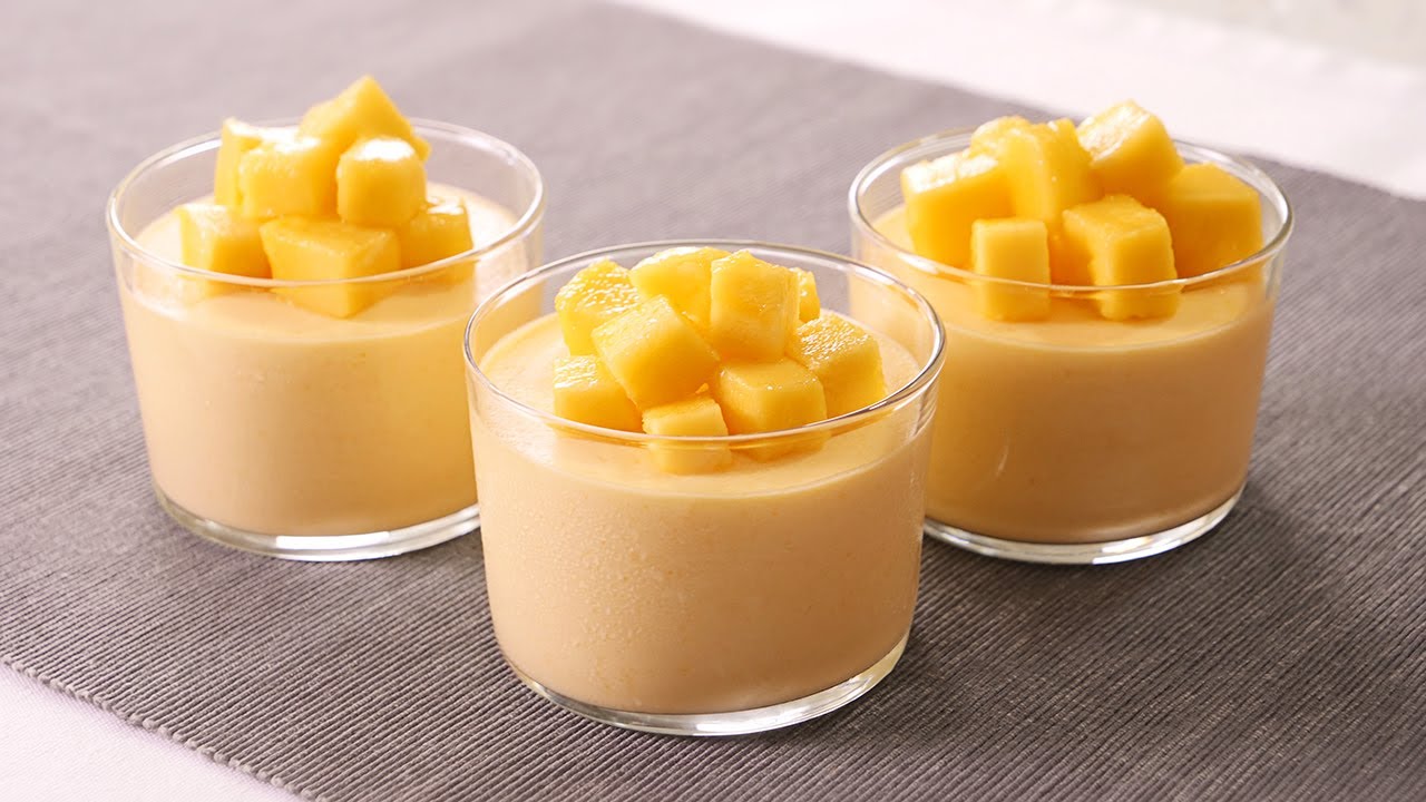 mousse de mango con leche condensada