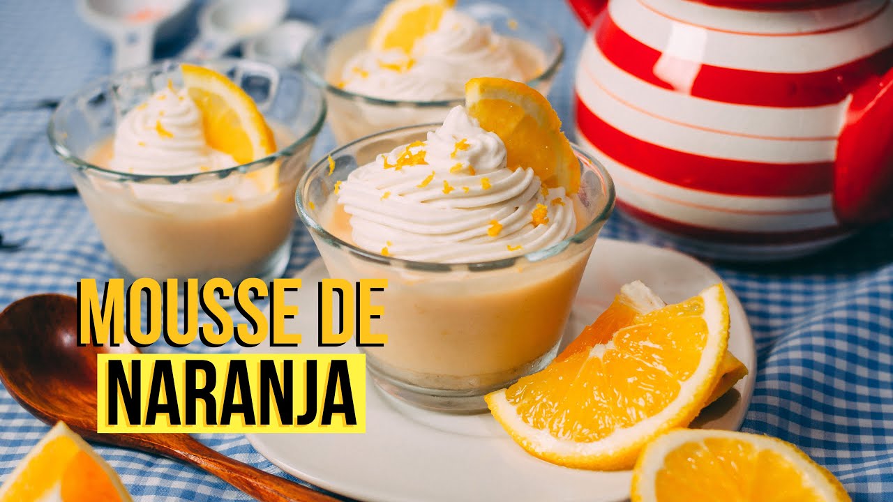 mousse de naranja con yogur y leche condensada