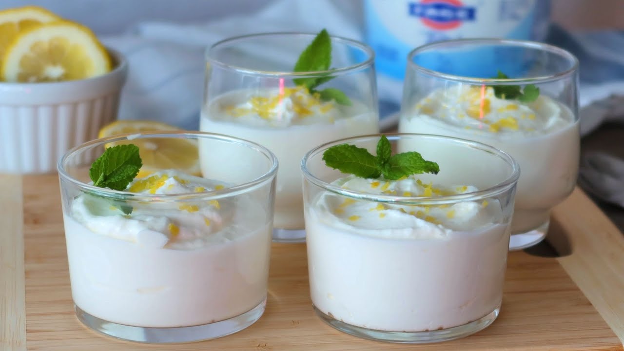 mus de limon con yogur y nata