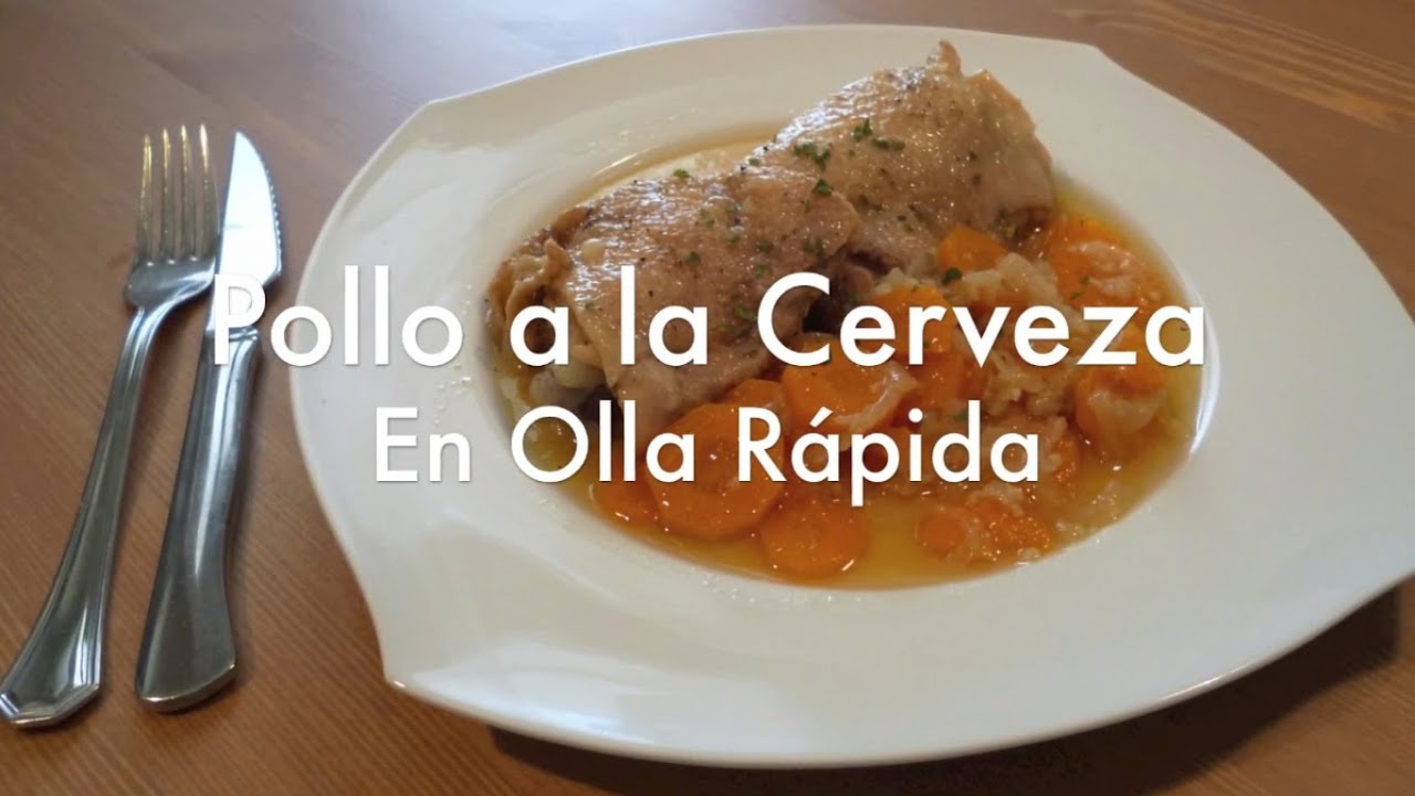 muslos de pollo a la cerveza en olla rápida