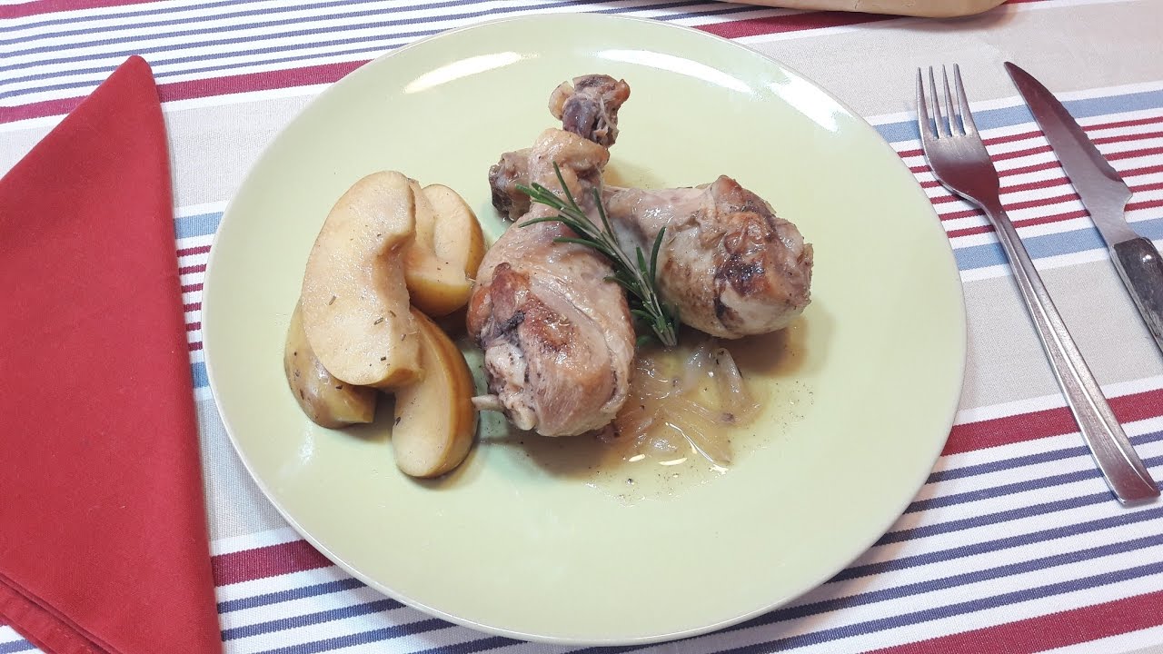 pollo a la sidra con manzana