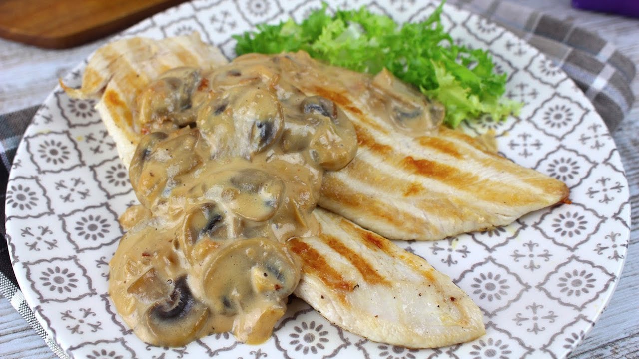 pollo en salsa de champiñones sin nata