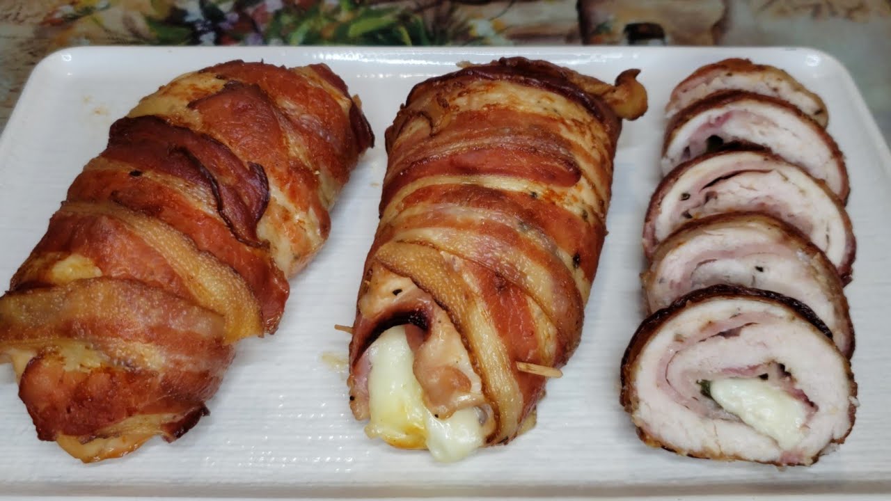 pollo relleno de bacon y queso