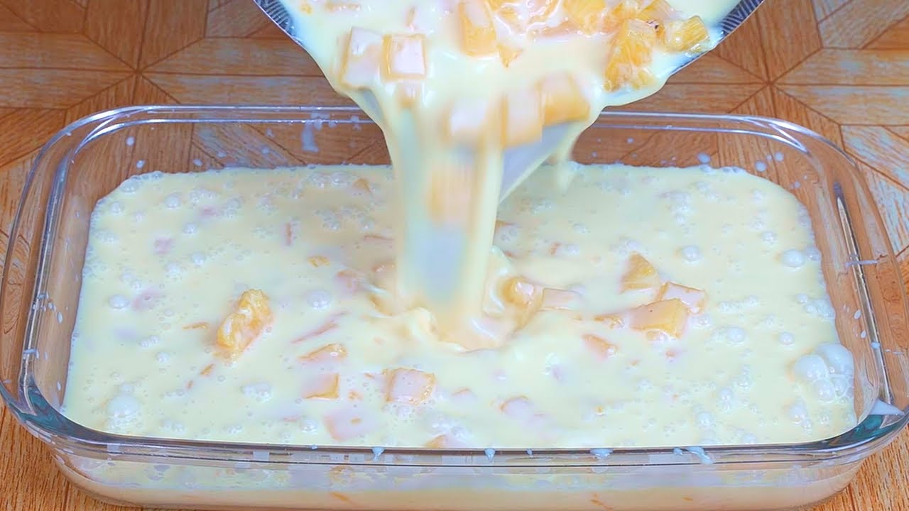 postre de piña y leche condensada