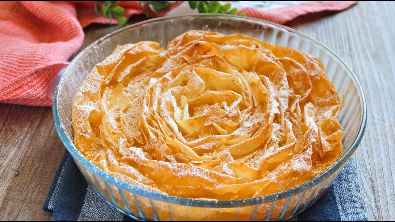 postres con pasta filo y manzana