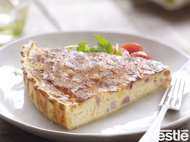 quiche de bacon y queso con hojaldre
