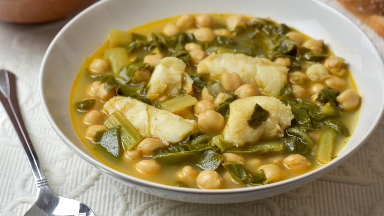 receta de garbanzos con acelgas y bacalao