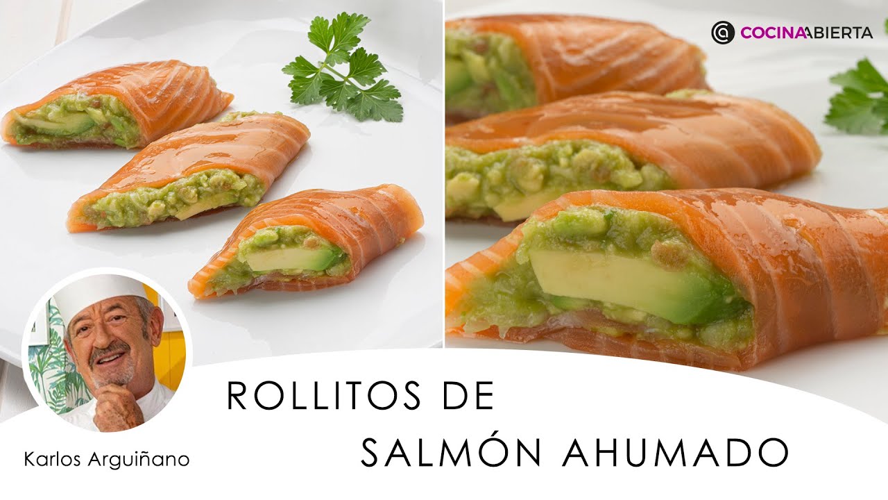 rollitos de salmón con aguacate de karlos arguiñano