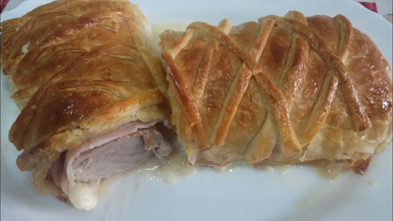 solomillo al horno con hojaldre y bacon