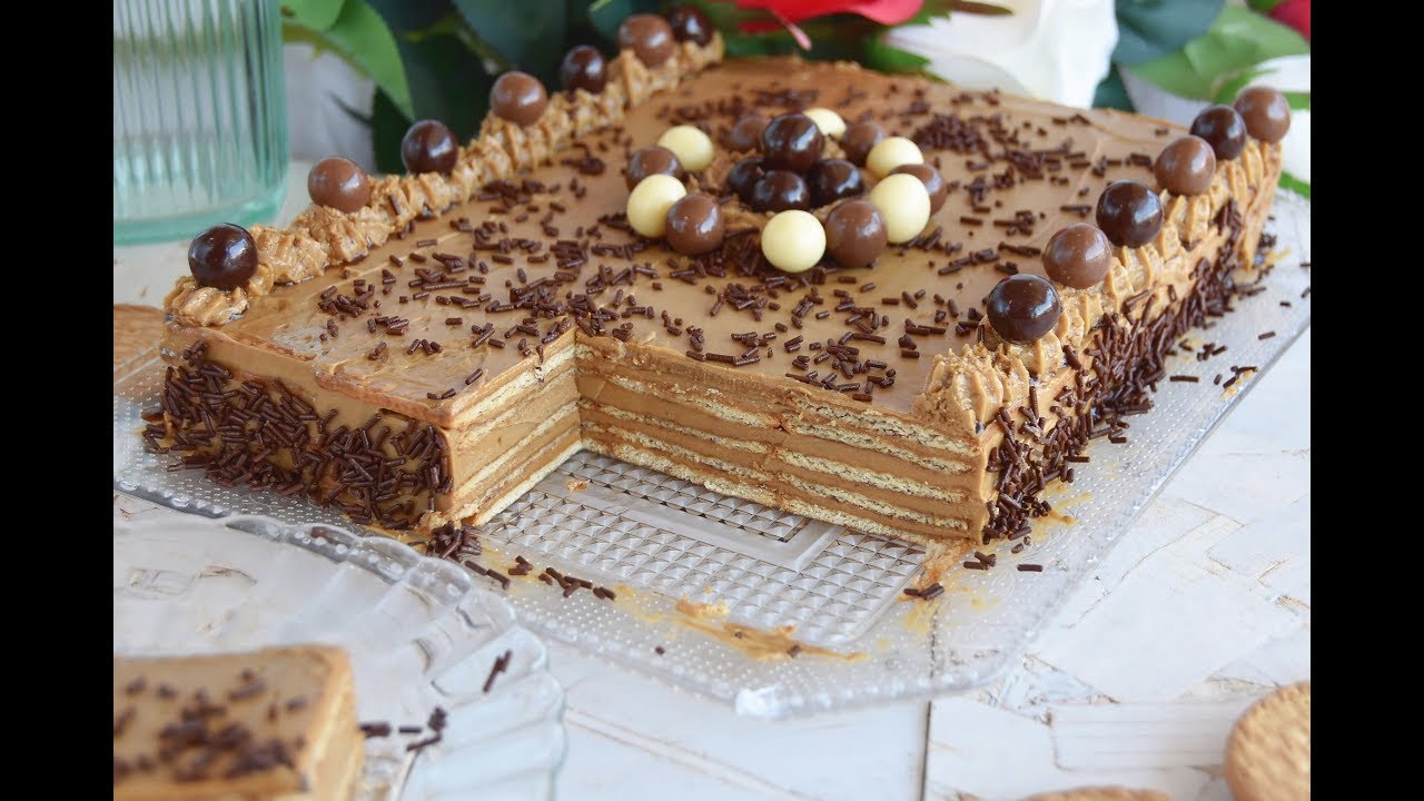 tarta de moka y galletas casera