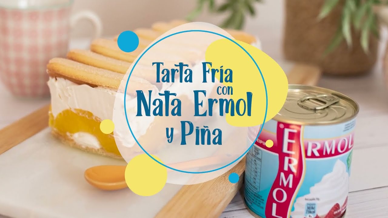 tarta de piña y nata con bizcocho