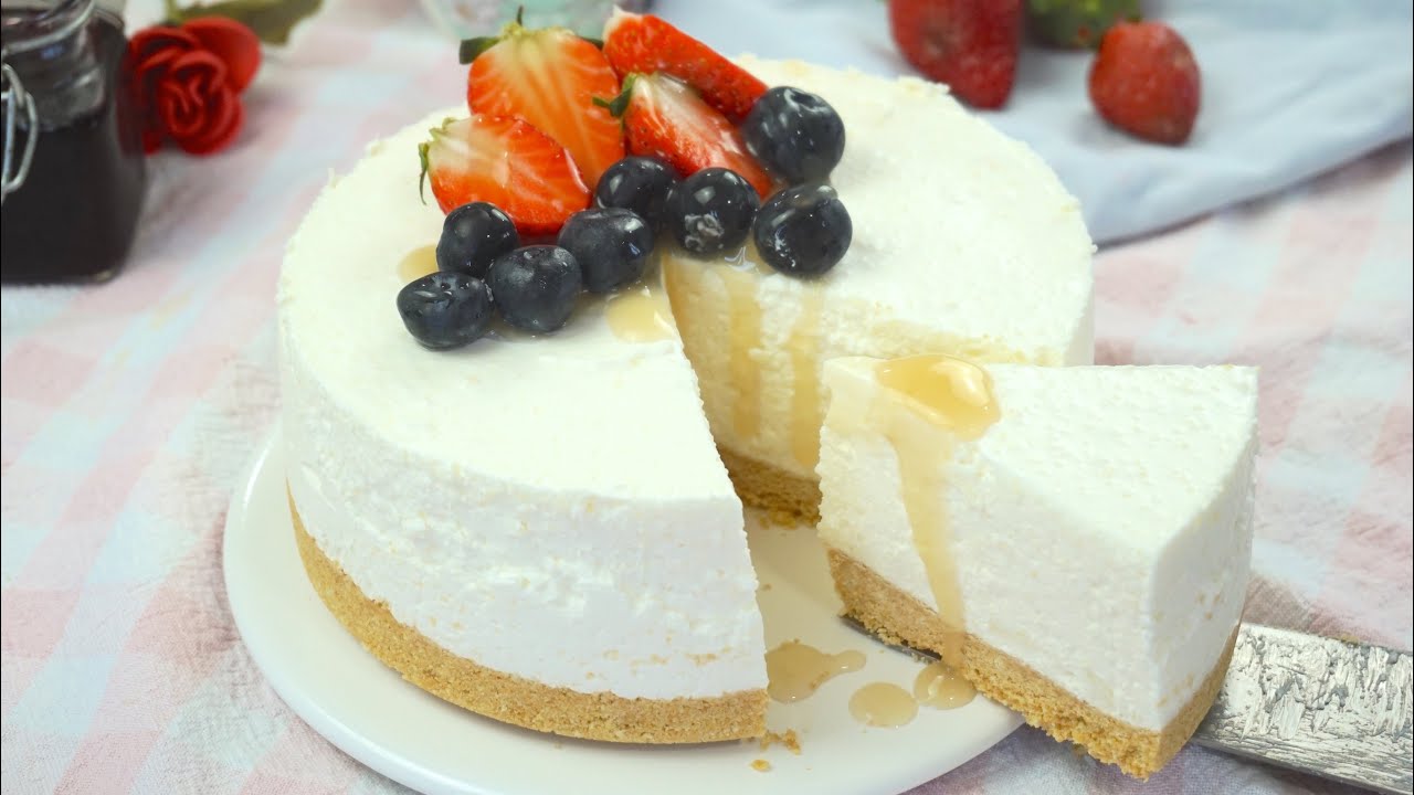 tarta de yogur griego y leche condensada sin horno
