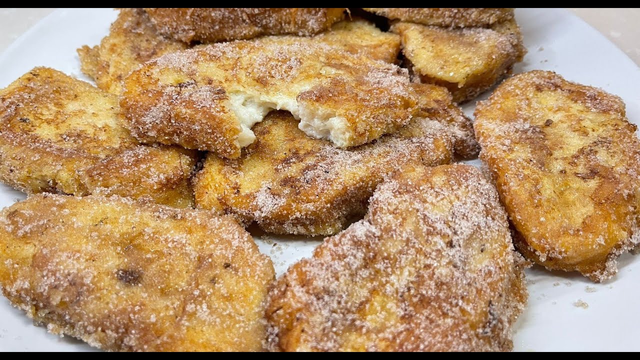 torrijas con nata y leche condensada