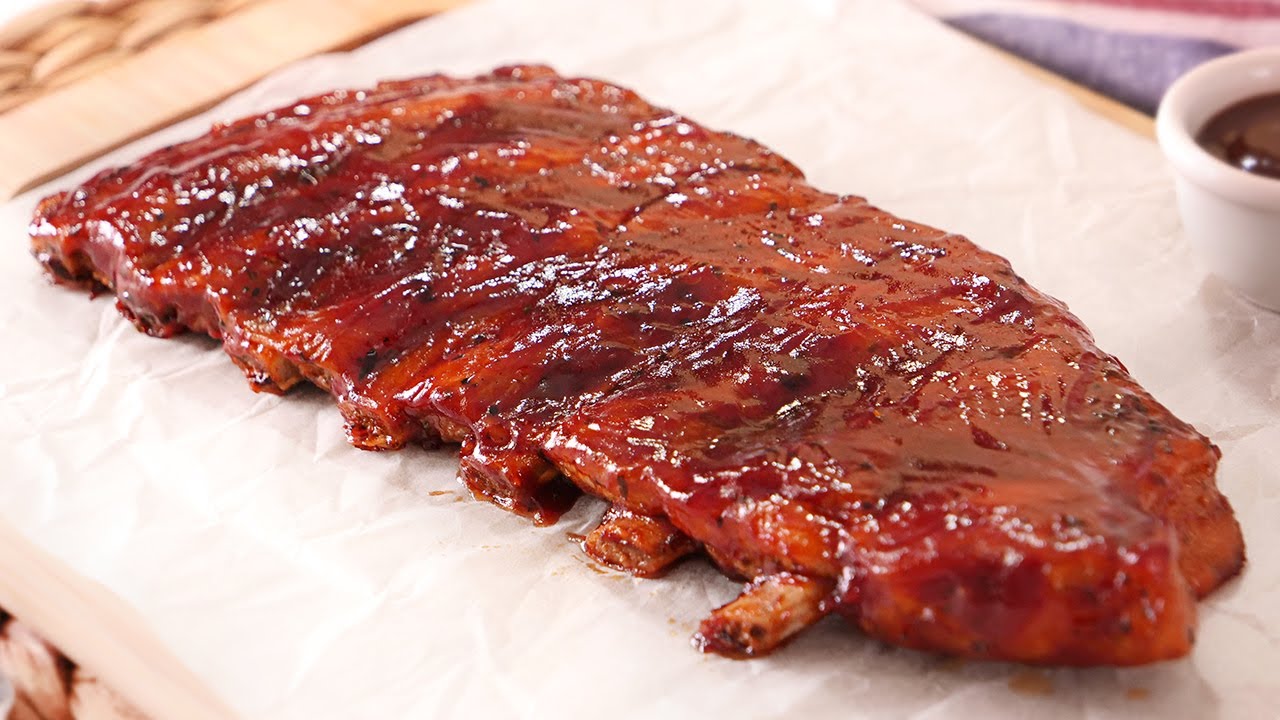 costillas con salsa barbacoa al horno