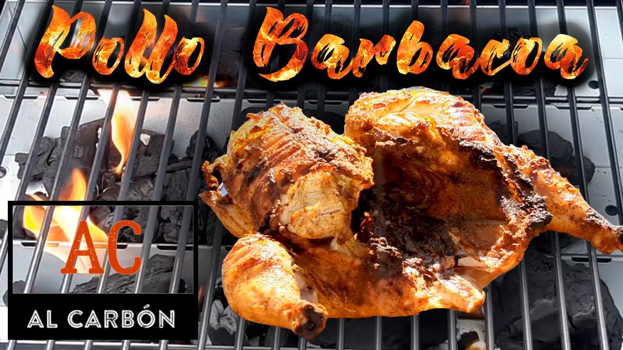 pollo asado en barbacoa de carbon